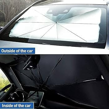 Car Umbrella Sun Shade Cover for Windshield UV Reflecting Foldable Front Car Sunshade Umbrella