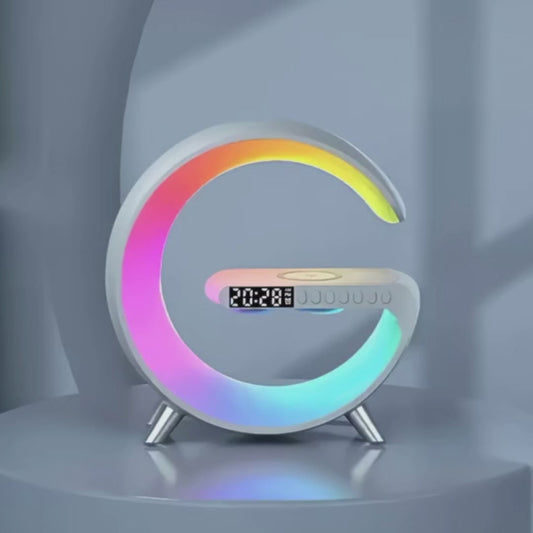 9 inch Wireless Charger Stand Alarm Clock Bluetooth Speaker LED Lamp RGB Night Light For iPhone Samsung Fast Charging Station